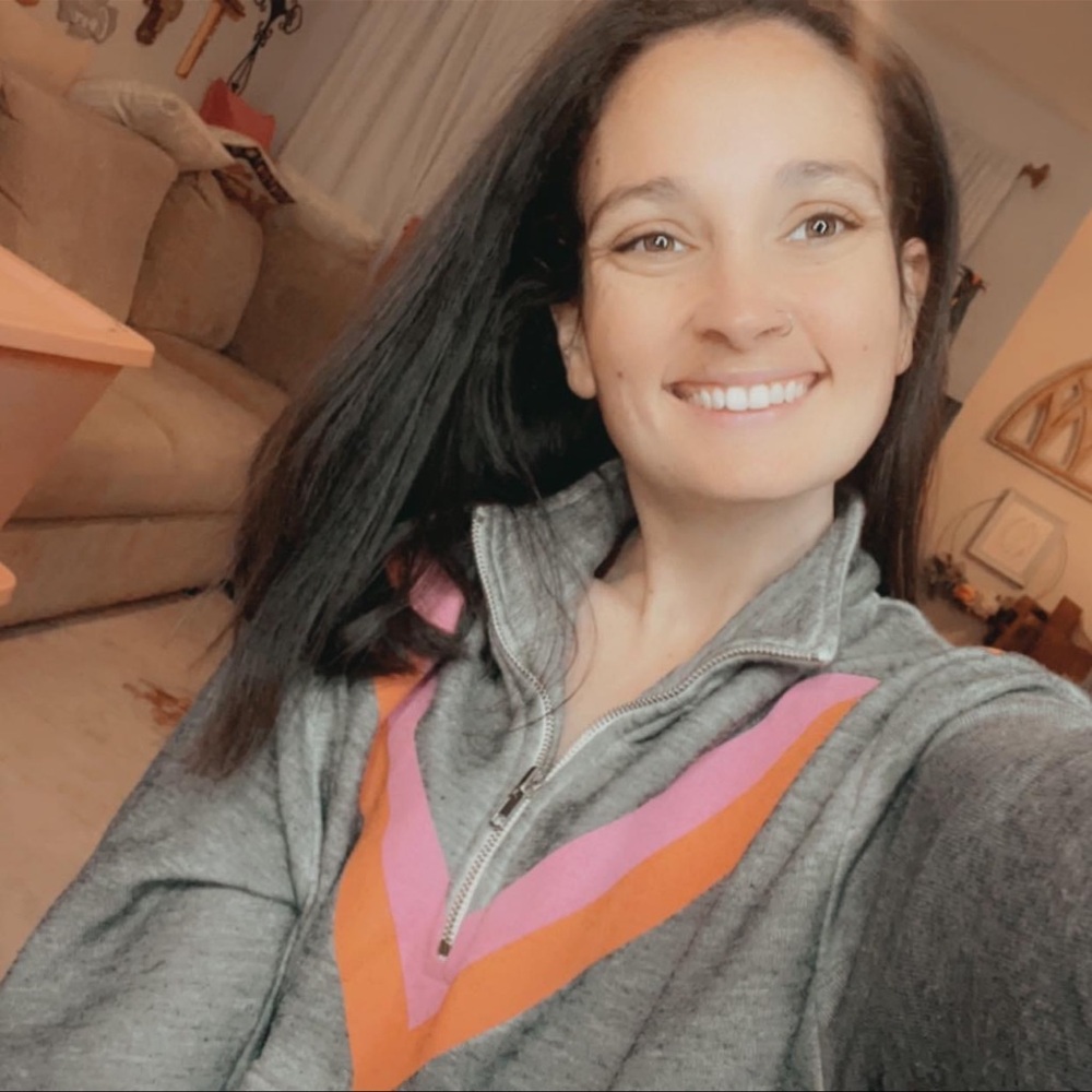 Wildfox Soto Warm Up Chevron Colorblock Zip Pullover Size Small